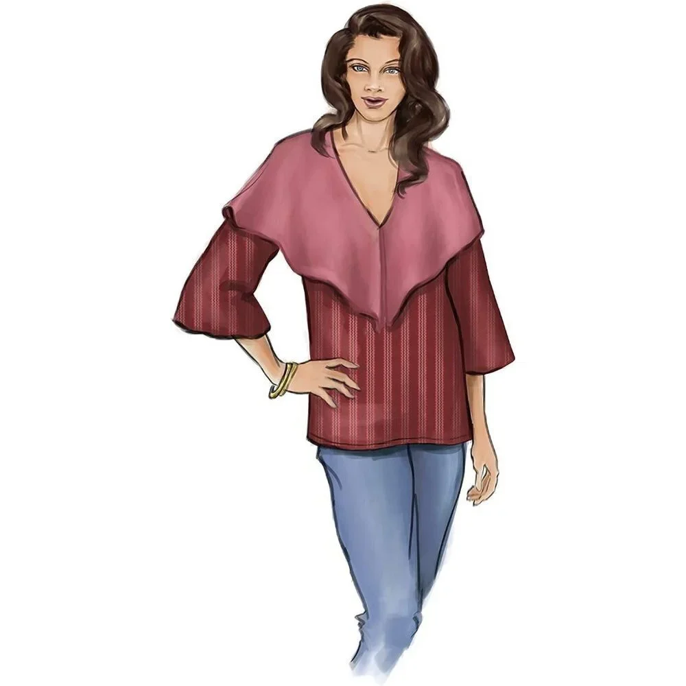 Butterick Sewing Pattern 6631 Blouse Shirt Pleated‎ Misses Size 6-14 UNCUT